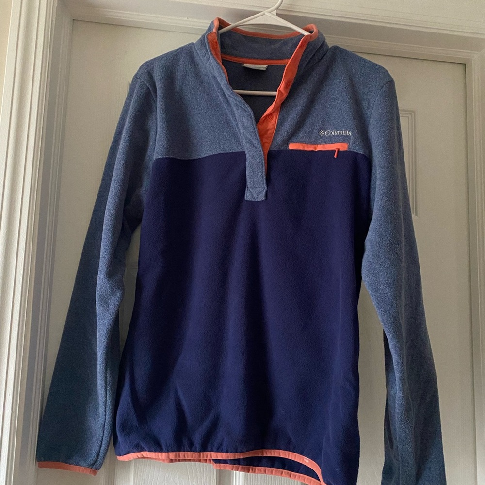 Columbia Blue and Coral Pullover